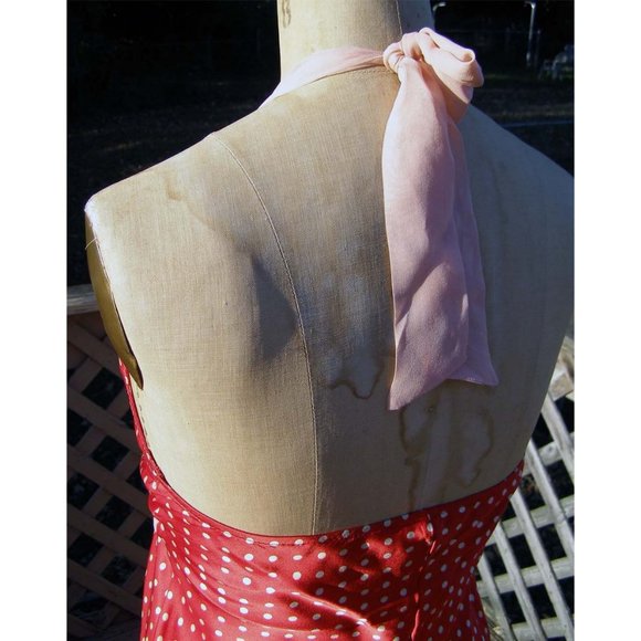 NEW size 8 POLECI Polka dot SILK dress Pinup Girl - Picture 11 of 12